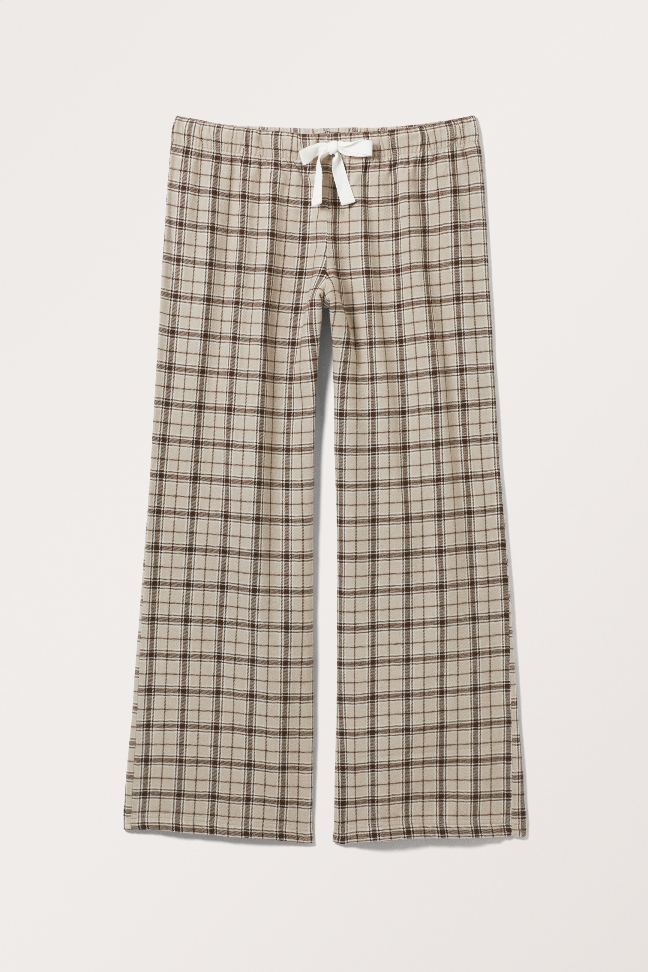 Grotere afbeelding bekijken: Relaxte pyjamabroek - Lichtbeige geruit - DAMES | H&M NL 1