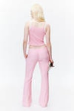 Pink - Cropped Ribbed Tank Top - 2