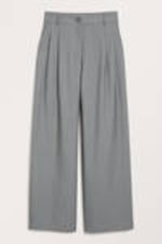 Grey melange - Wide Leg Trousers - 4