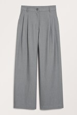 Grey melange - Wide Leg Trousers - 0