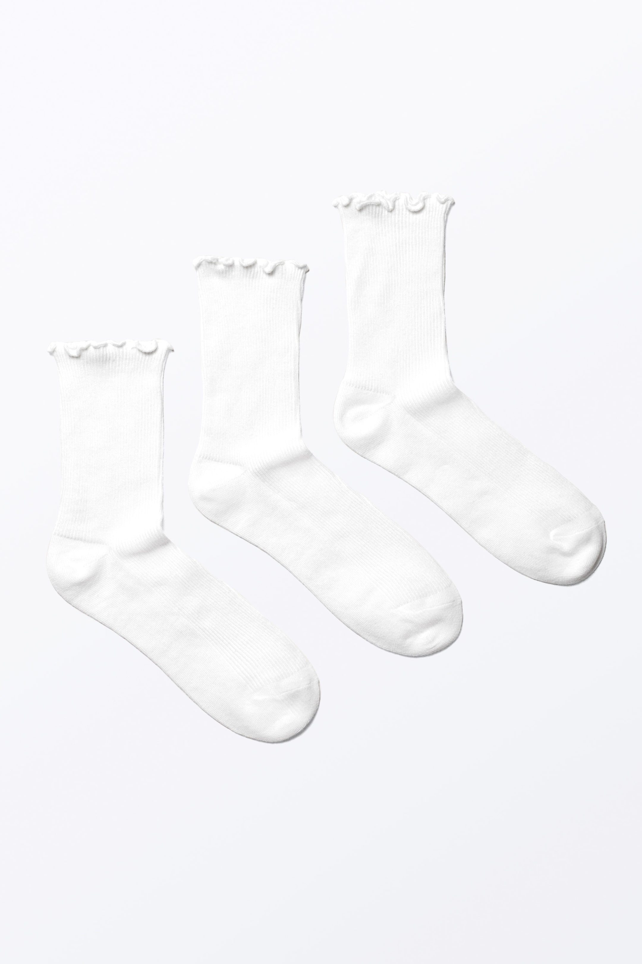 White - 3-pack Frill Socks - 0