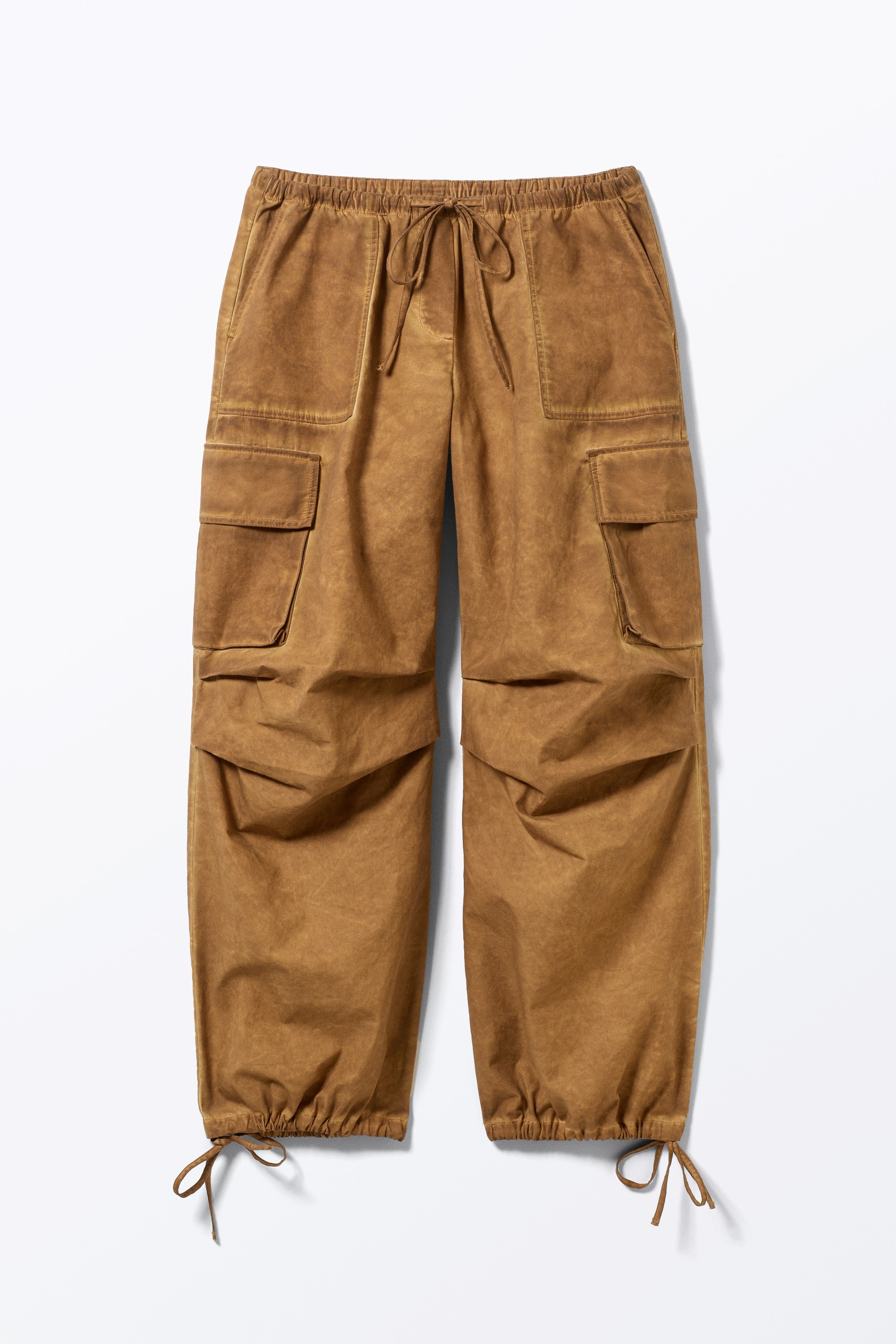 Spodnie cargo Relaxed Cotton - Sprany brąz/Jasny zakurzony róż