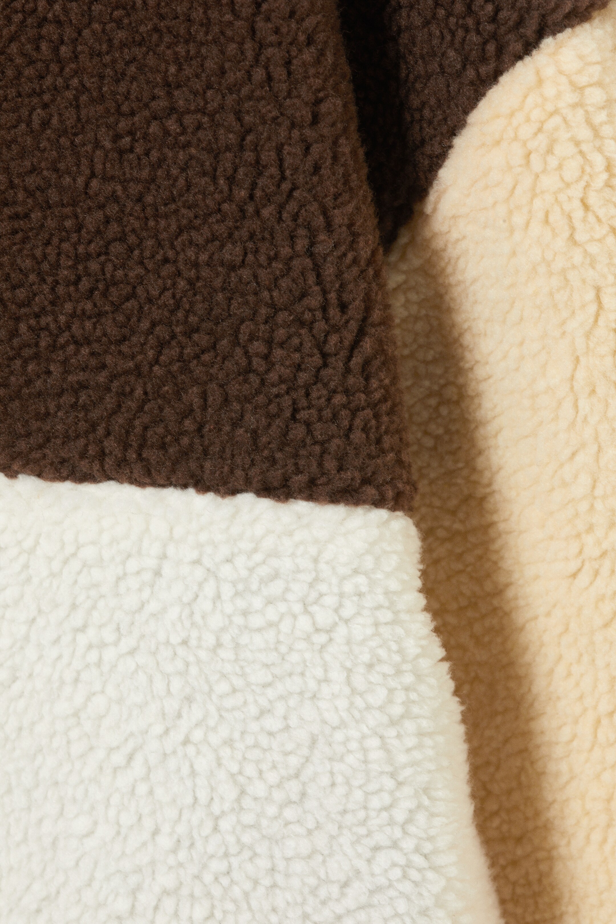 Nagyobb kép megtekintése: Loose Fleece Zip Jacket - Brown/White/Yellow - NŐI | H&M HU 6