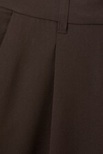 Dark Brown - Low waist wide leg tailored trousers - 1