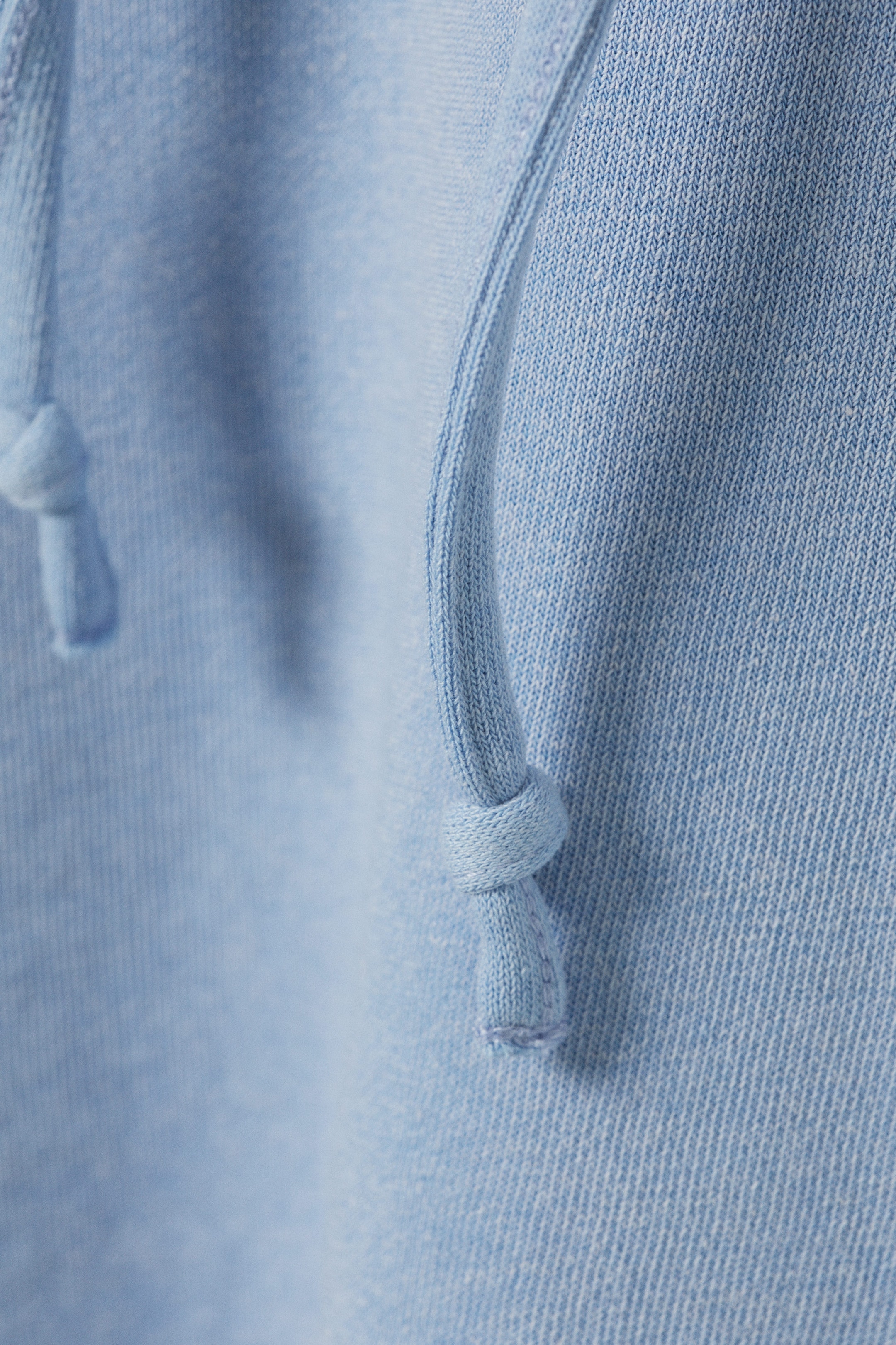 Dusty Blue - Cropped Terry Pyjama Hoodie - 1