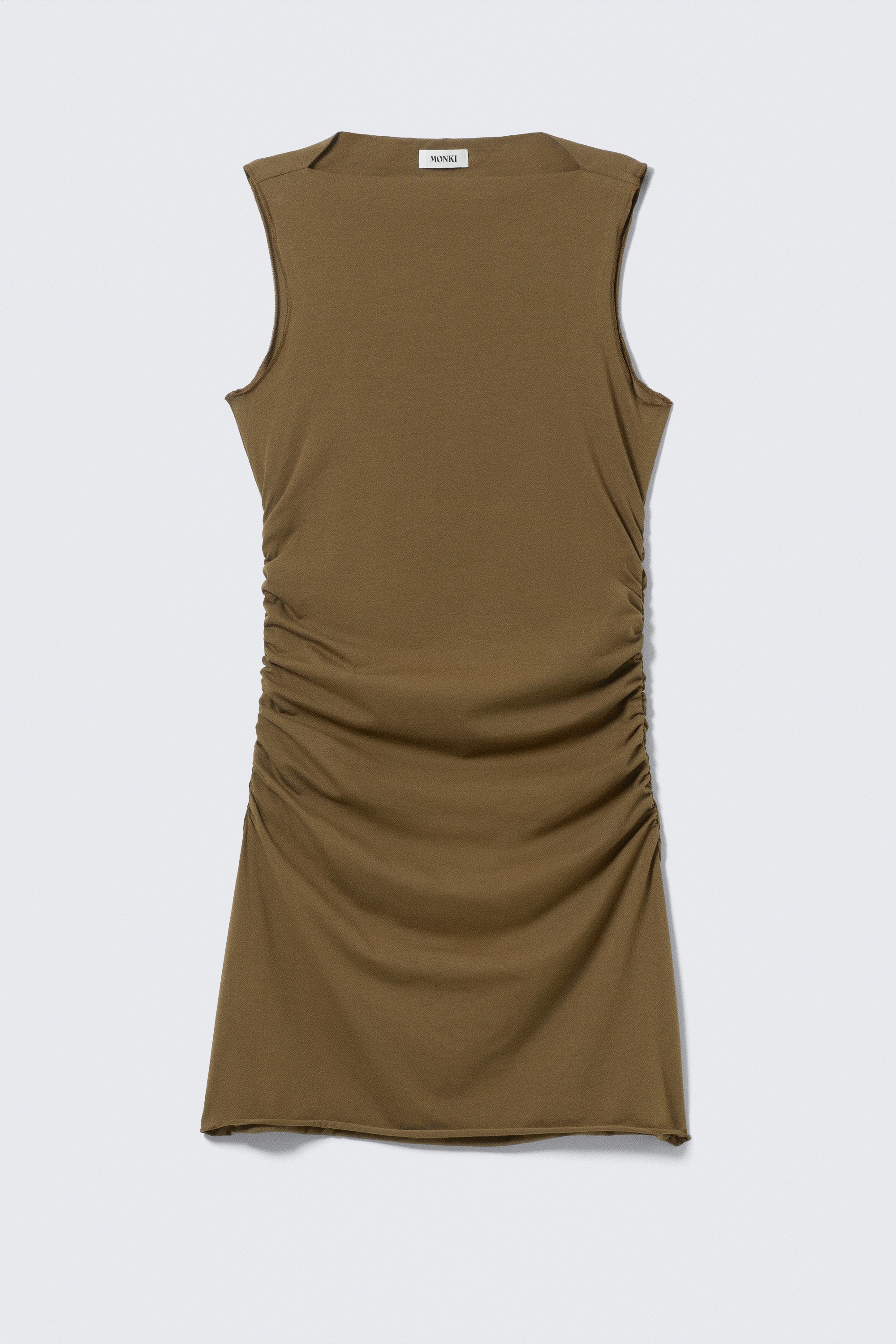 Minivestido de punto fruncido - Marrón/Marrón - Flores abstractas