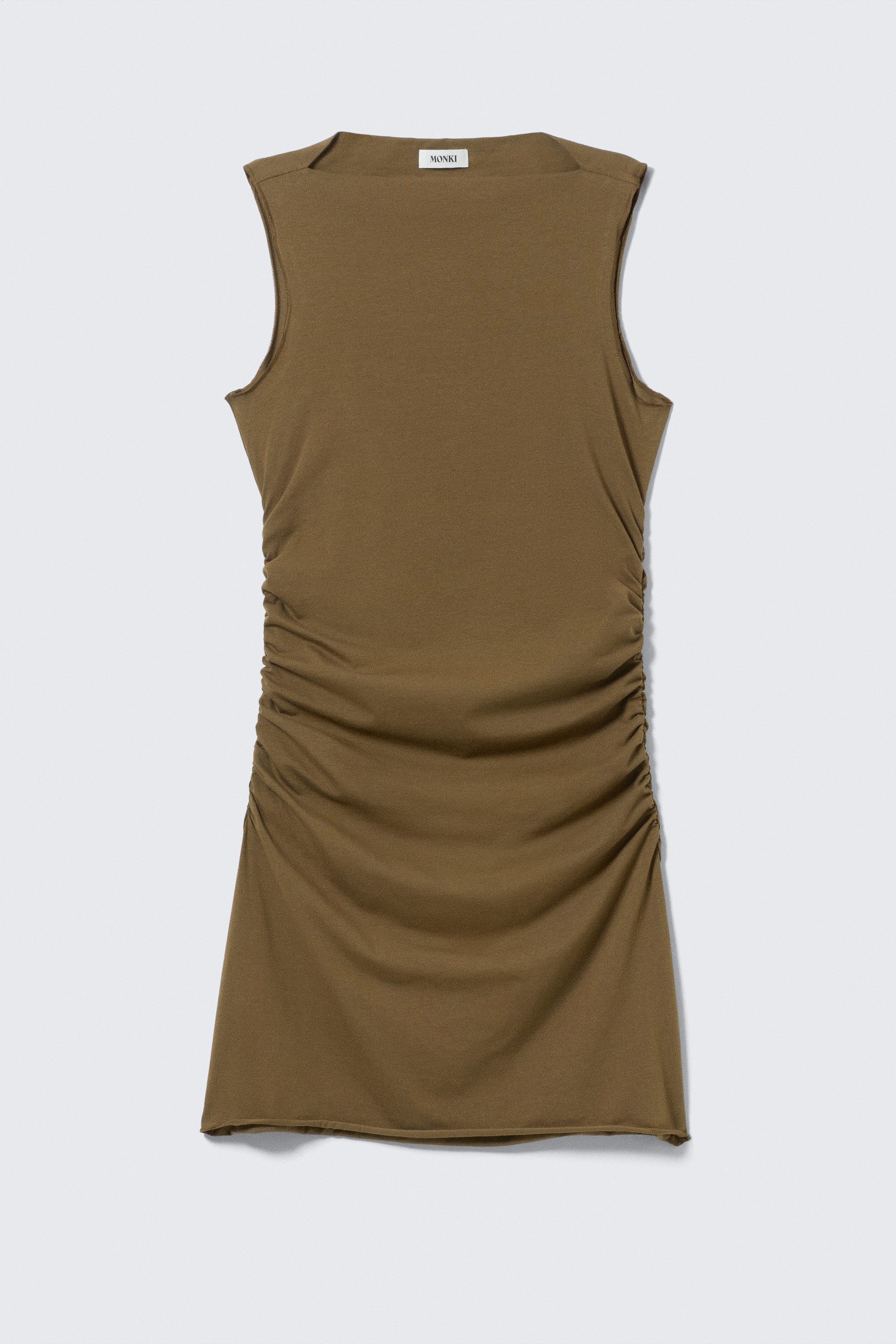 Braun - Minikleid aus gerafftem Jersey - 3