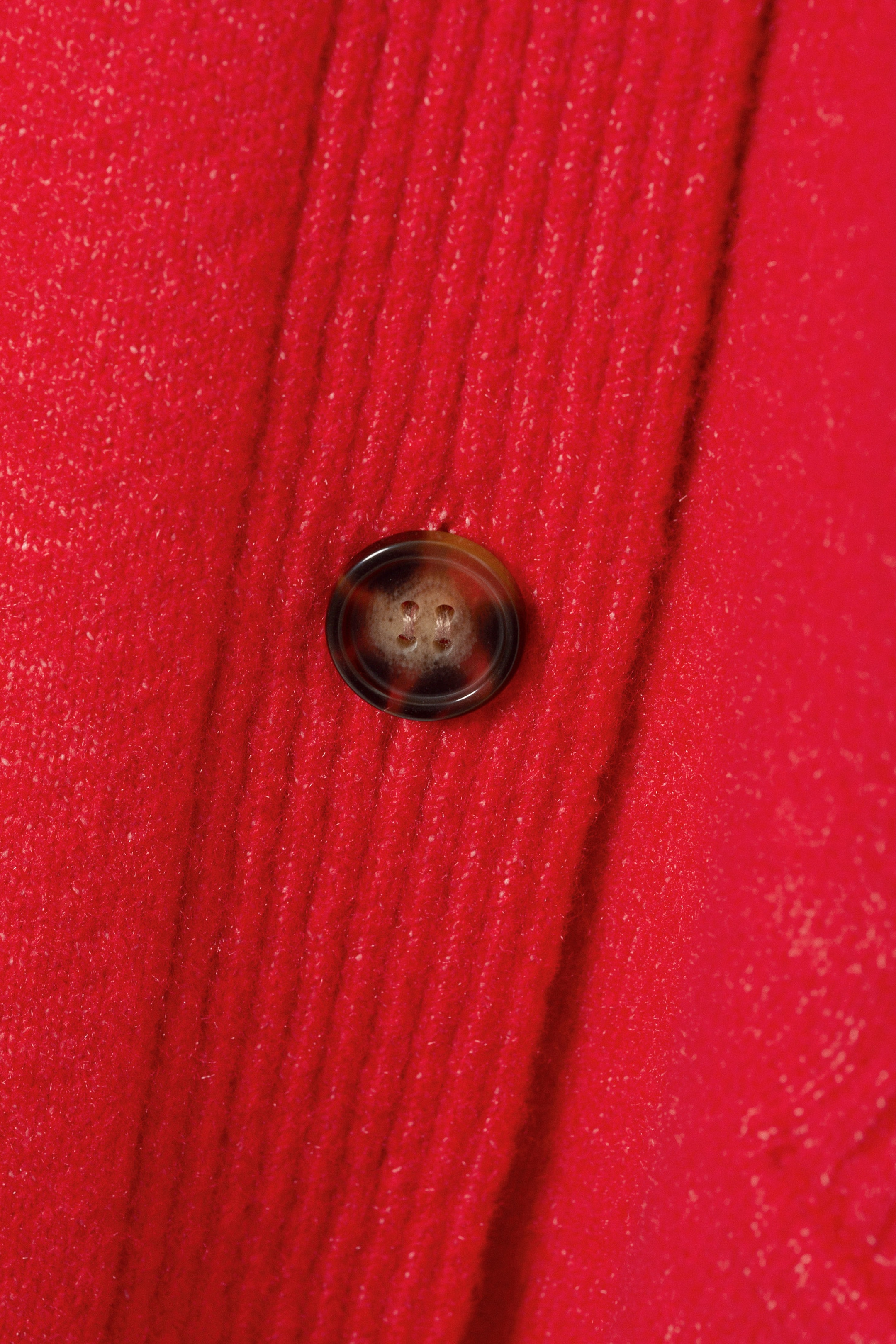 Bright Red Melange - Relaxed knitted cardigan - 1