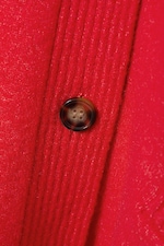 Bright Red Melange - Relaxed knitted cardigan - 1