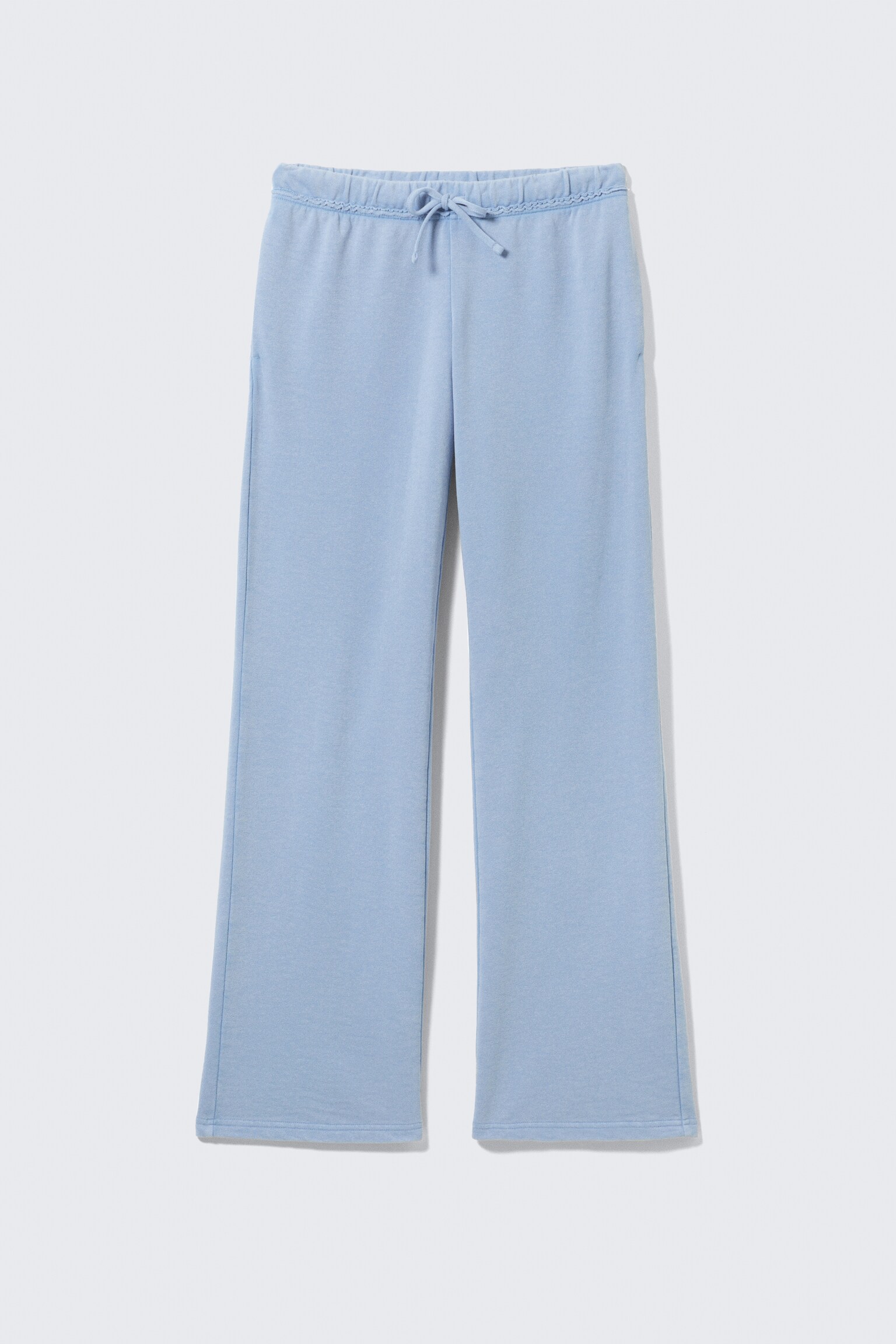 Weiche Frottee-Pyjamahose - Taubenblau/Grau meliert - 2