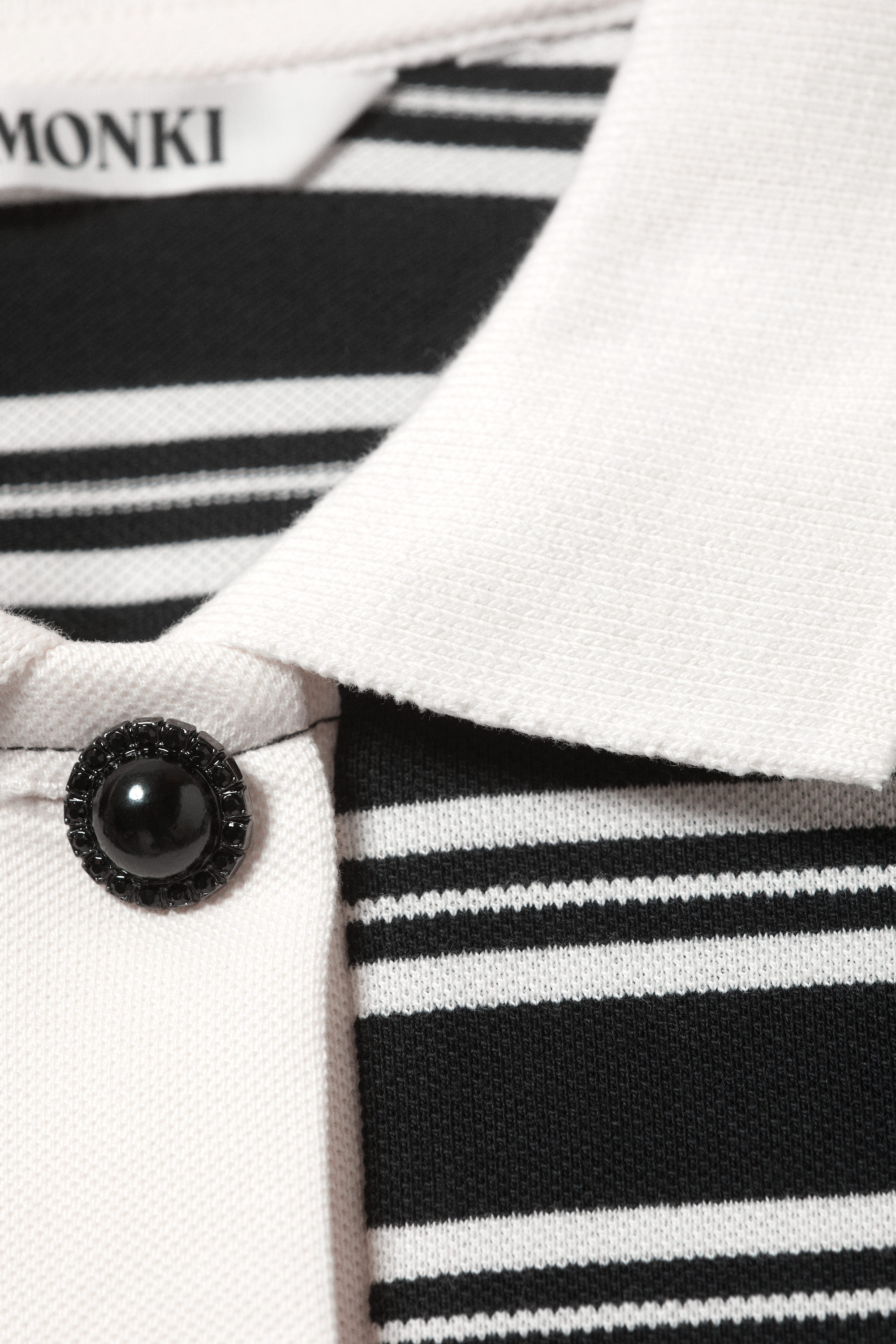 Black & White Stripes - Long Sleeve Rugby Polo Top - 5