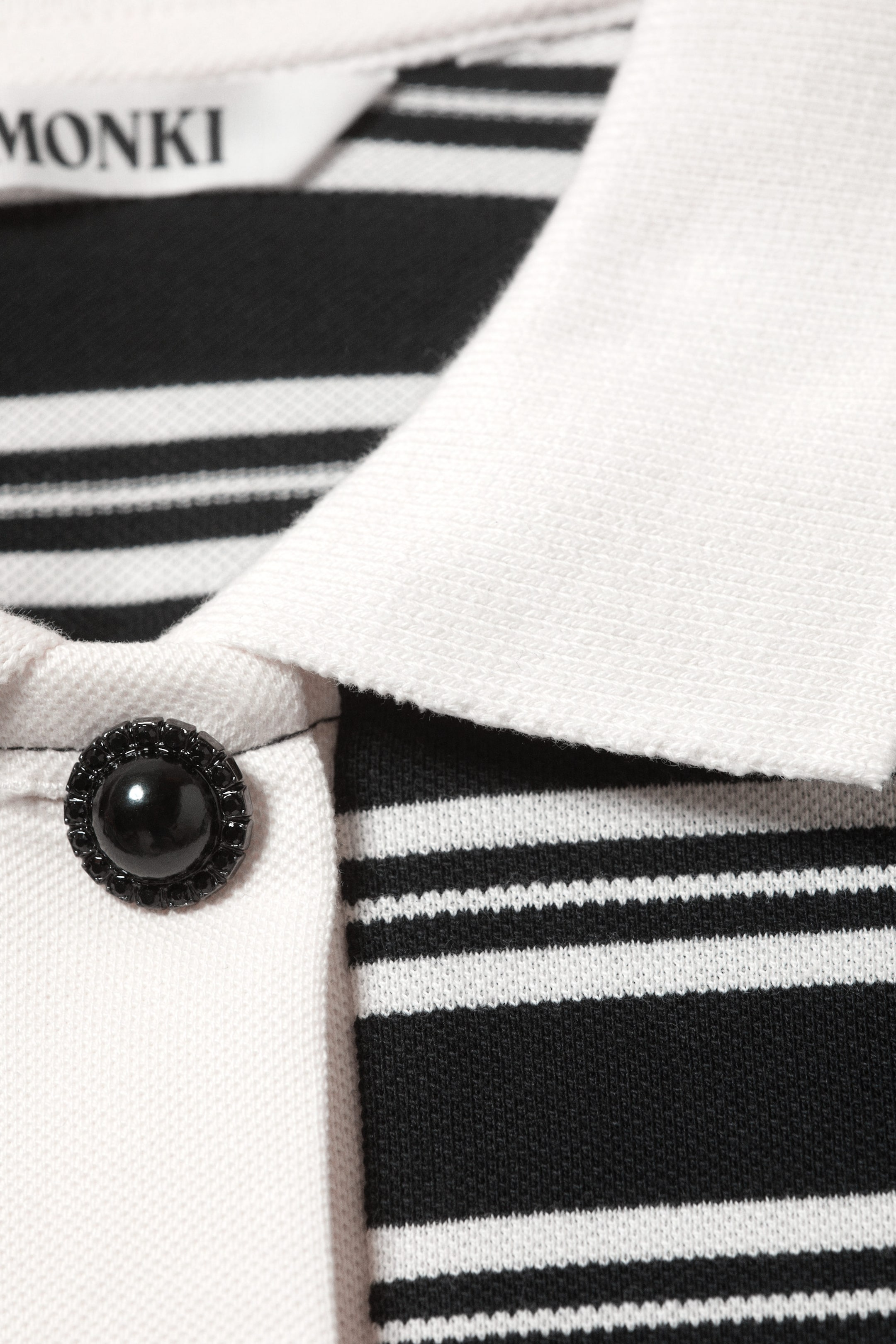 Rayures noires et blanches - Polo de rugby à manches longues - 2