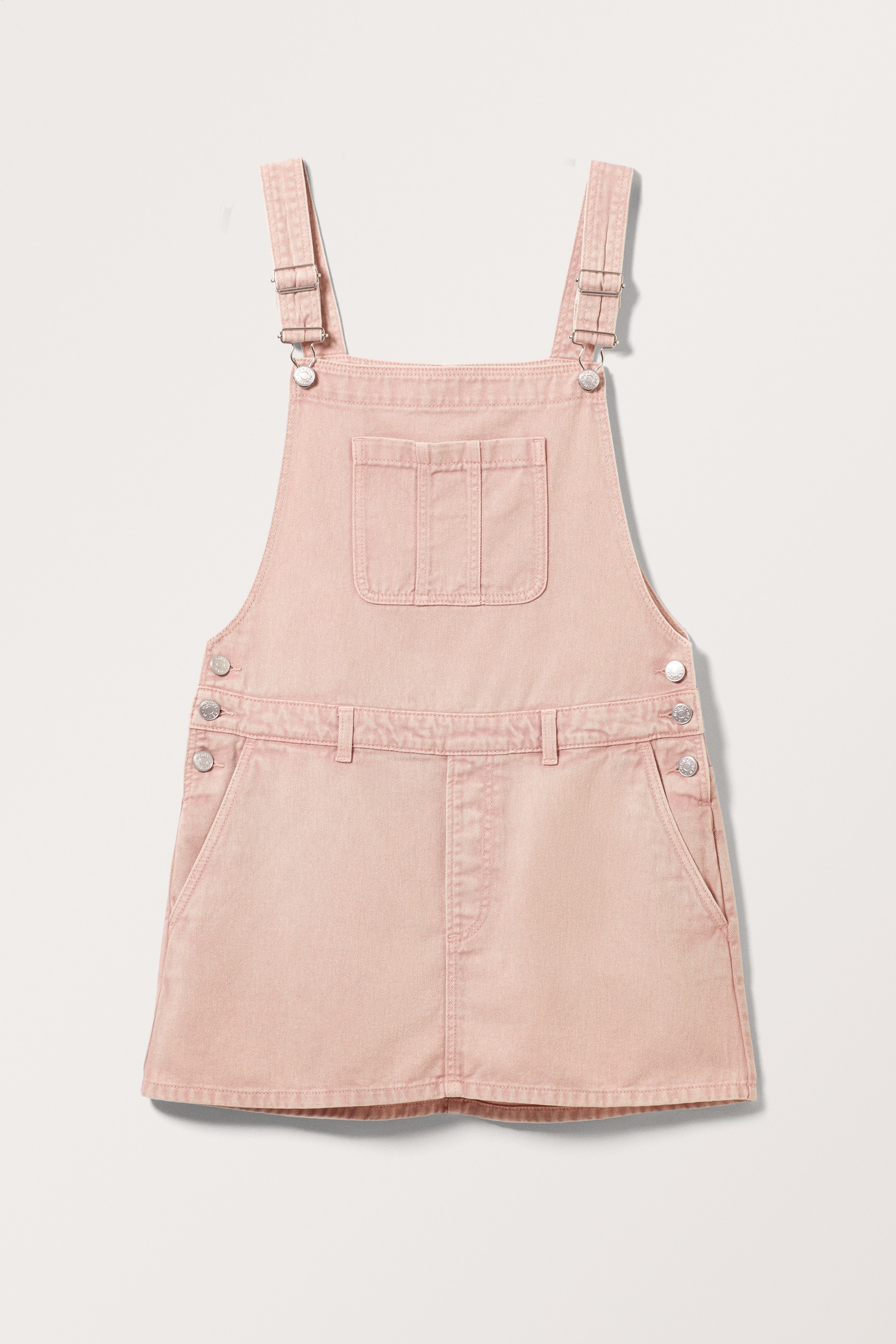 View larger image: Washed Mini Dungaree Dress - Washed Dusty Pink - Ladies | H&M GB 1