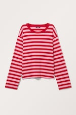 Red & Pink Stripes - Boxy Sleeve T-Shirt - 0
