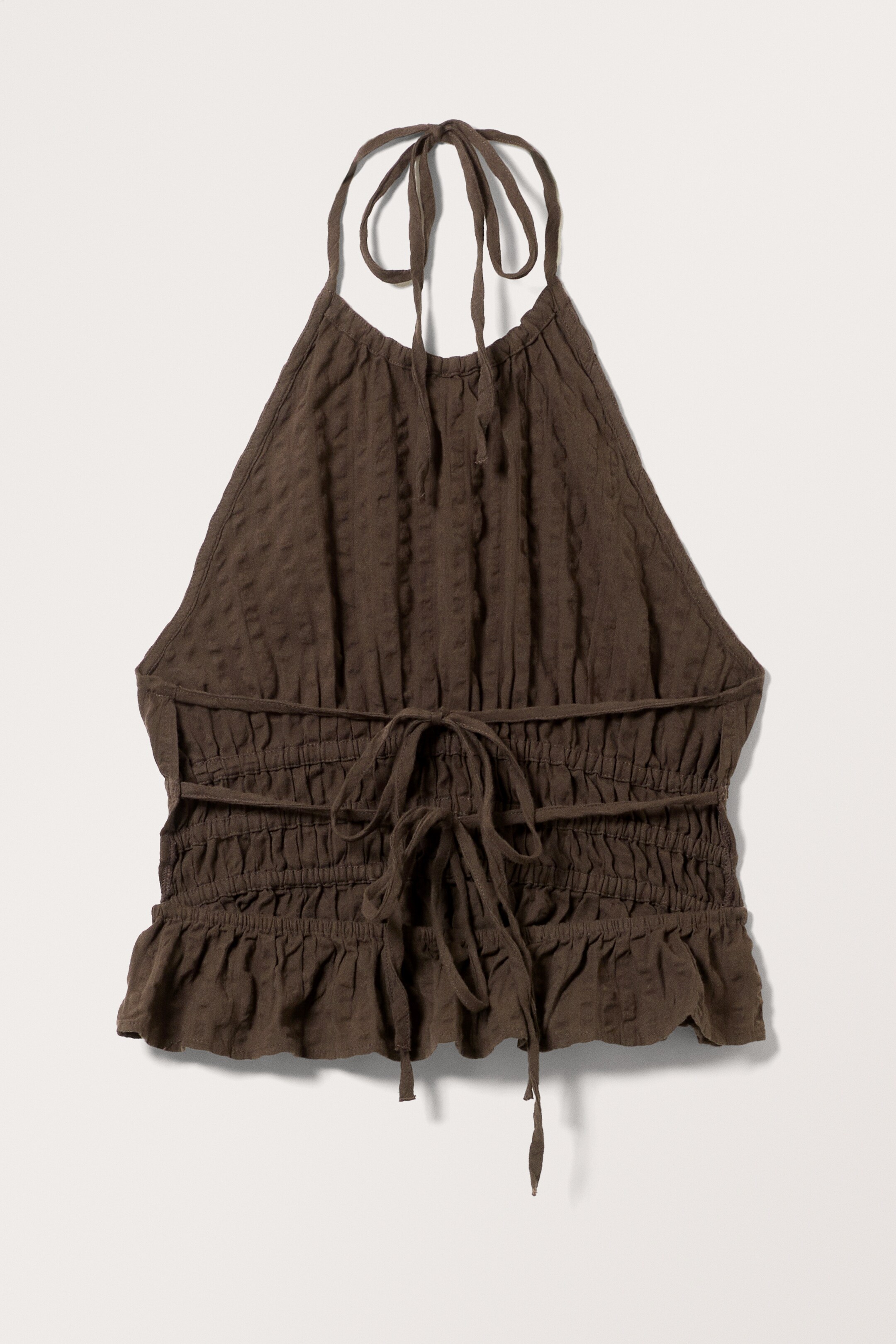 View larger image: Short Halter Strap Top - Dark Brown - Ladies | H&M GB 2