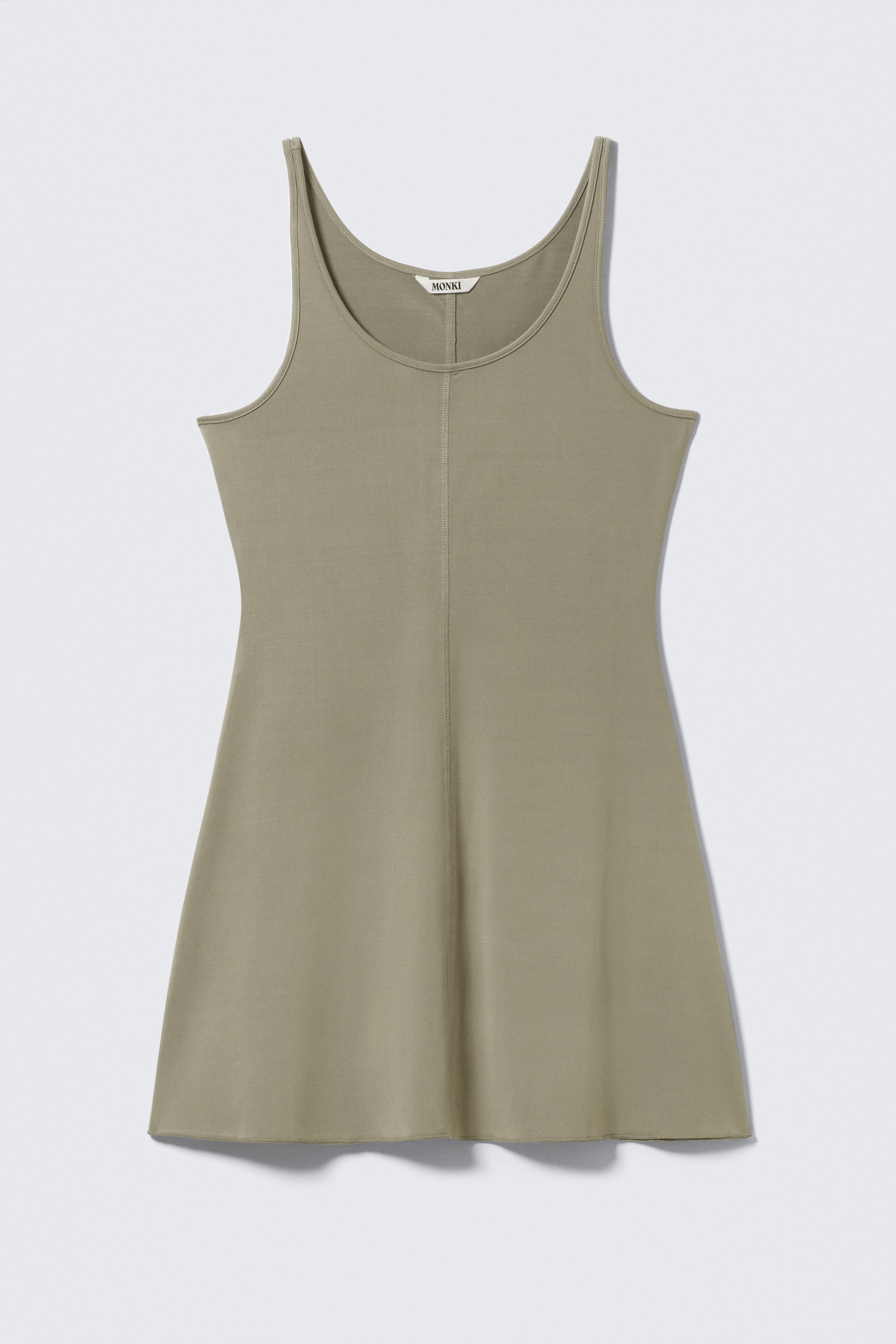 Khaki Green - Mini Jersey Tank Dress - 4
