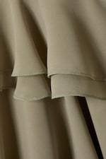 Khaki Green - Flared Frill-Sleeved Tie-Neck Blouse - 5