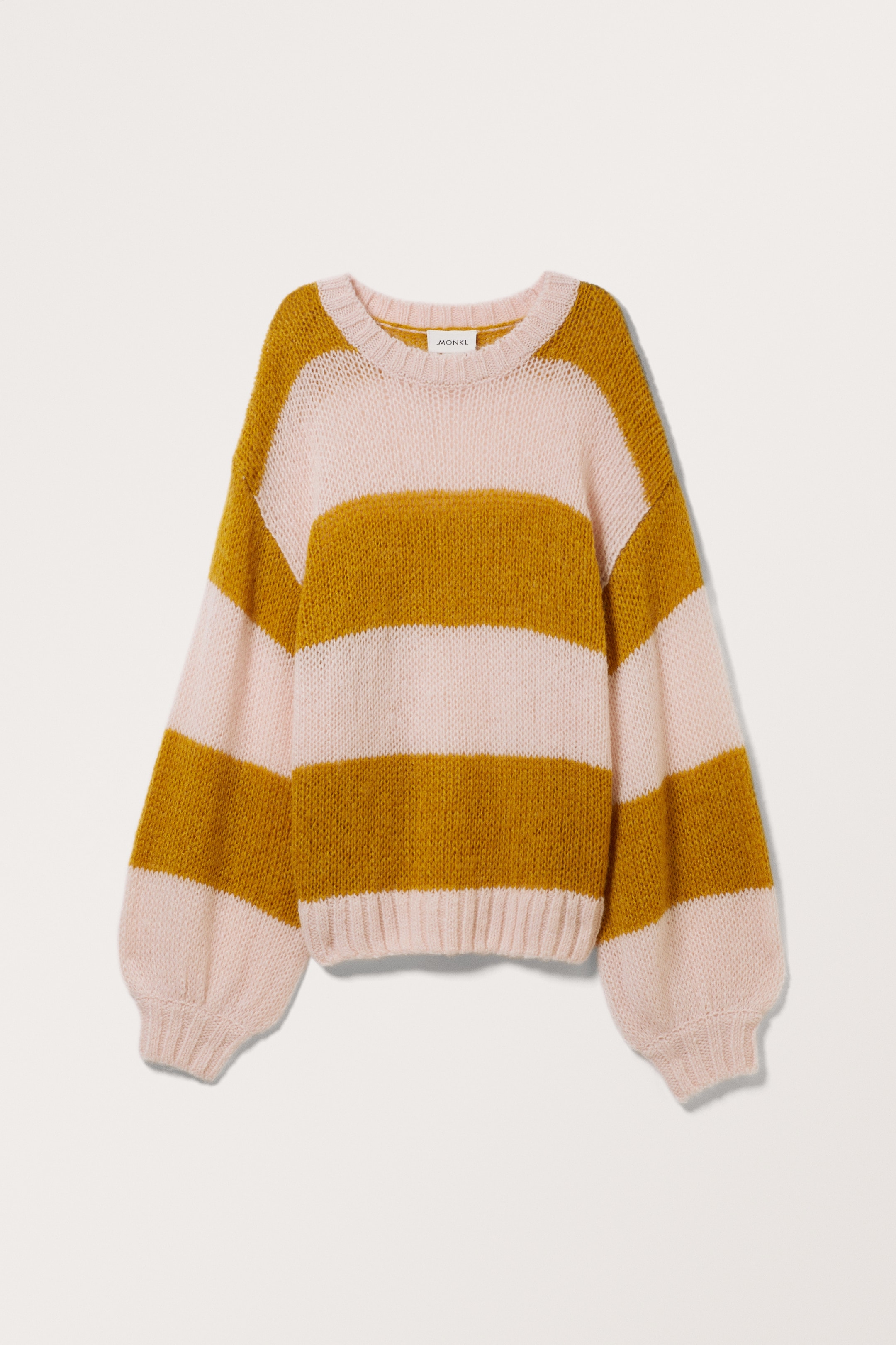View larger image: Oversized Sheer Knitted Sweater - Dark Yellow & Pink Stripe - Ladies | H&M GB 1
