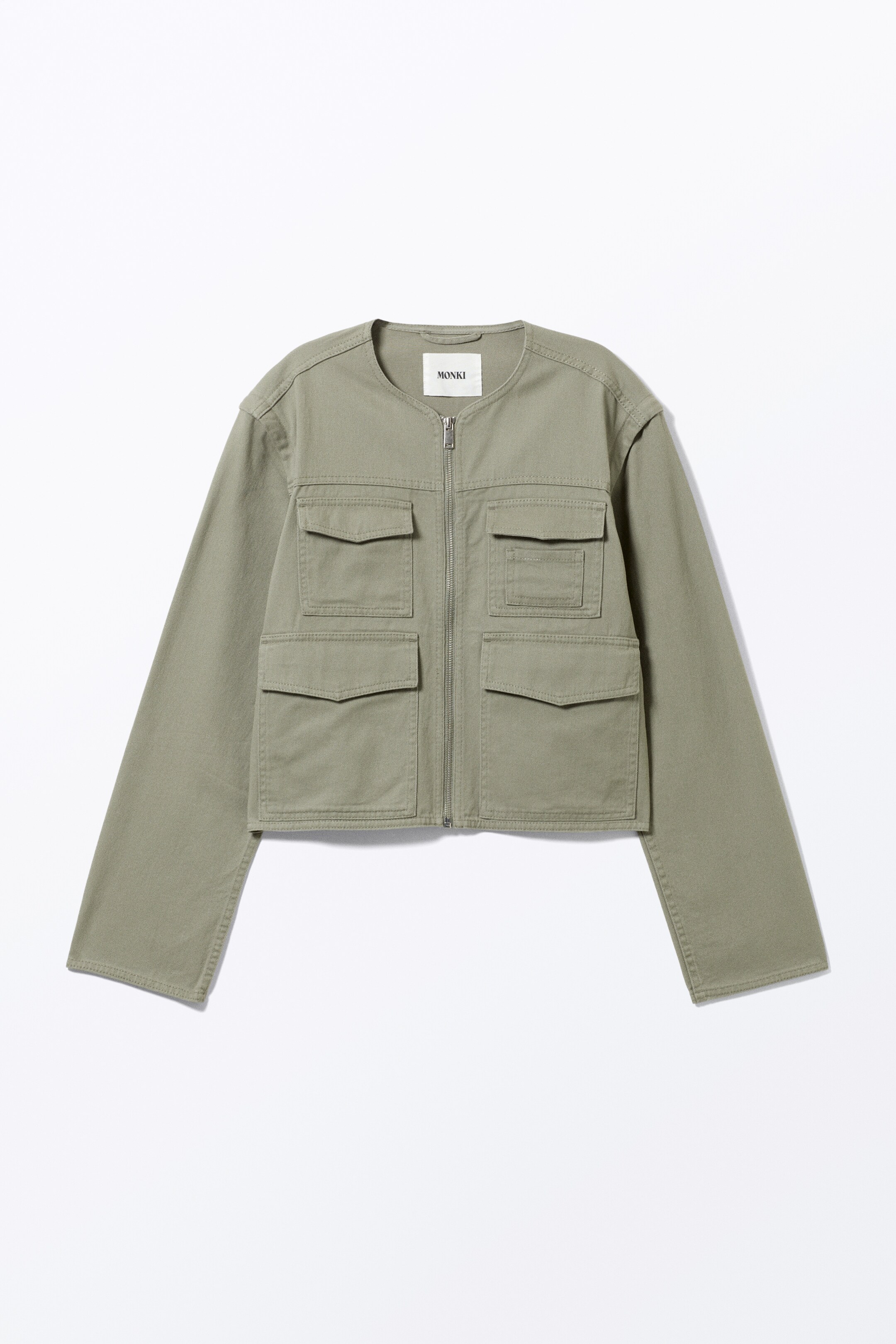 Visa större bild: Jacka med avtagbara ärmar i bomull - Ljus kaki-grön - DAM | H&M FI 6