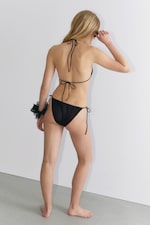 Black - Strappy Bikini Bottoms - 2