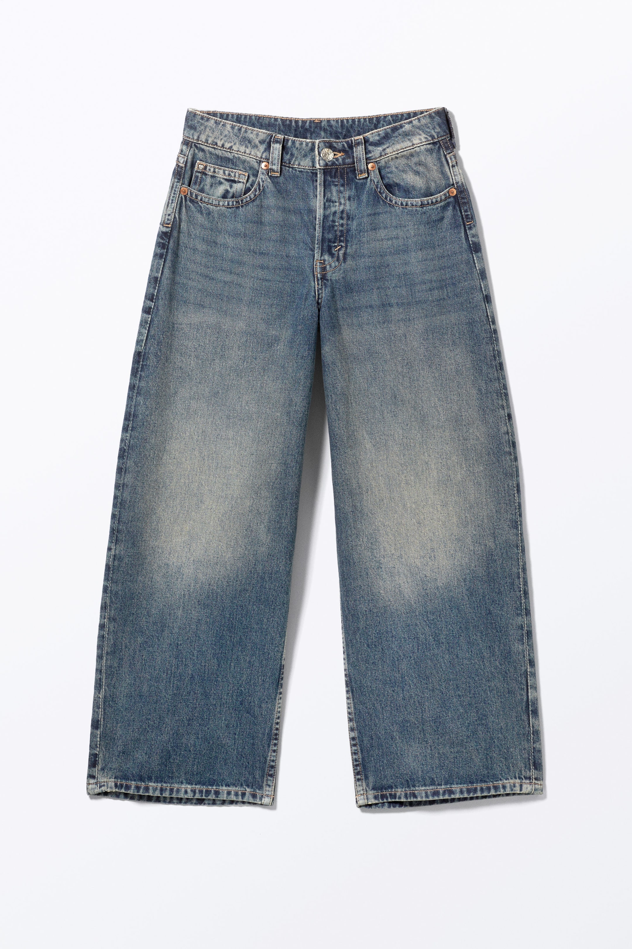 Desert Blue - Medium Blue - Peggy Low Waist Loose Baggy Leg Jeans - 0