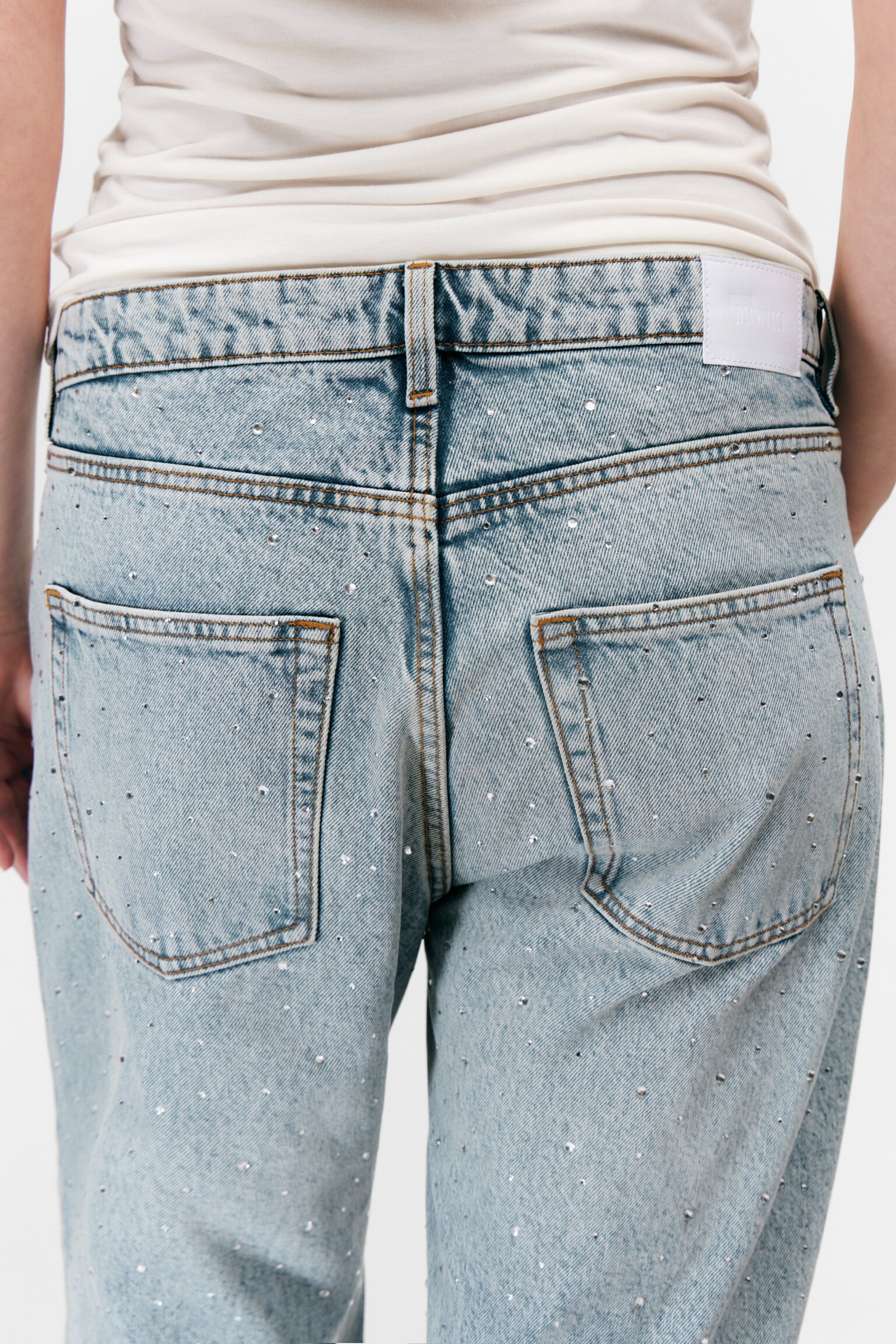 Paz Mid Straight Embellished Jeans - Venice Blue - Light Blue - 7