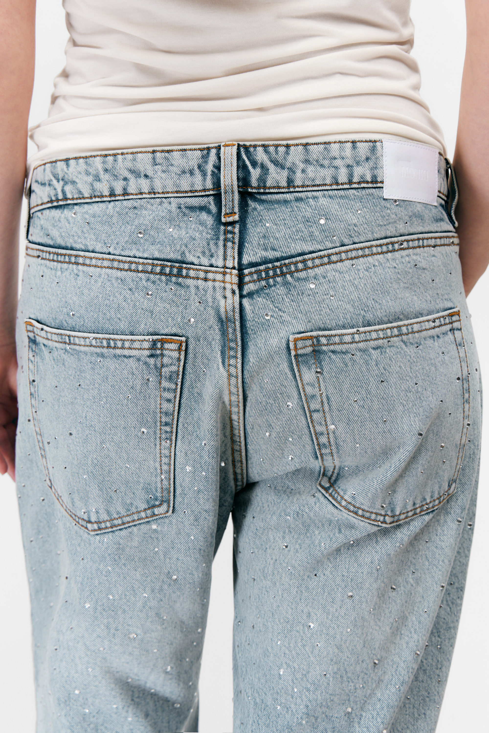Venice Blue - Light Blue - Paz Mid Straight Embellished Jeans - 3