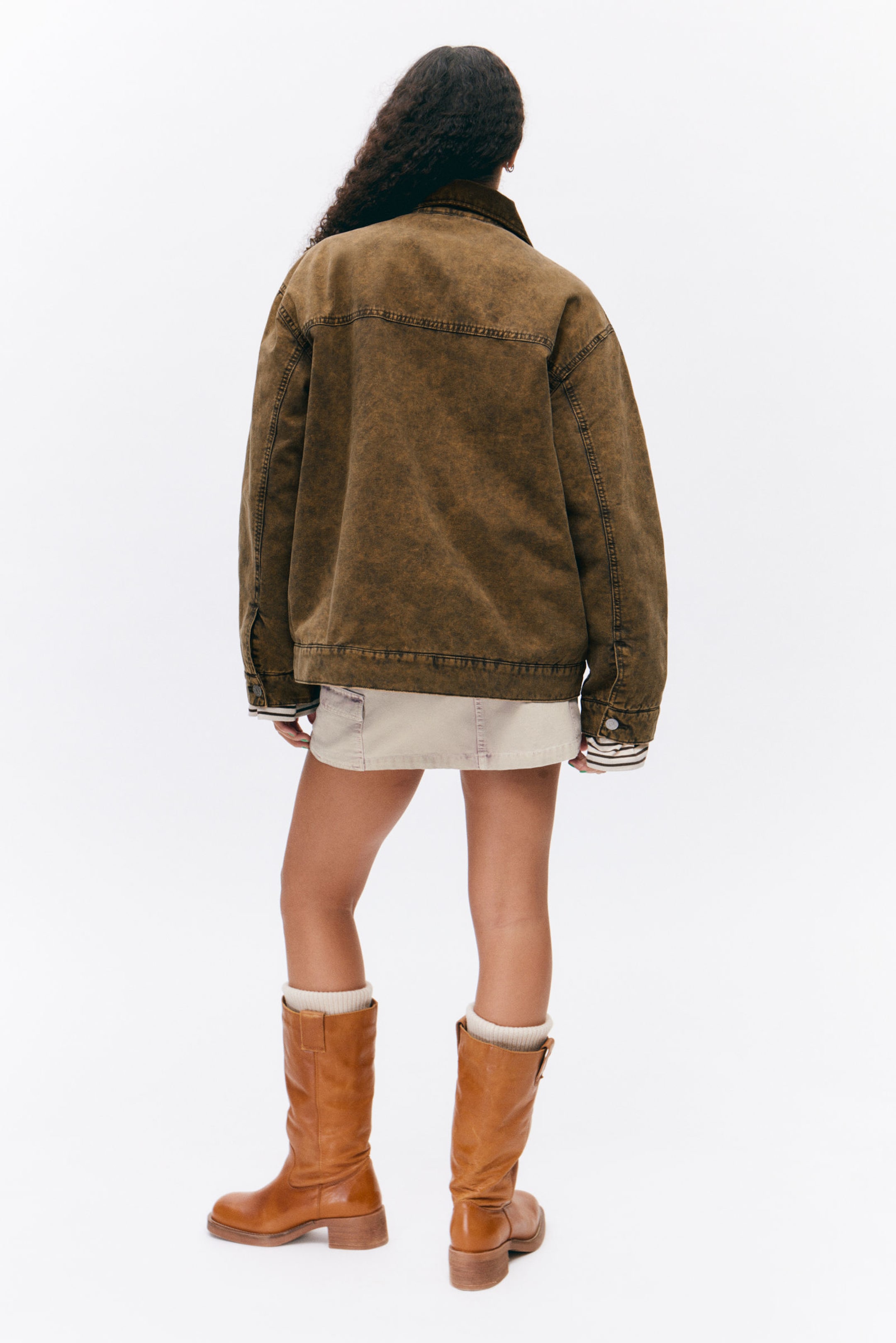 Dark Brown - Padded Cotton Canvas Jacket - 2