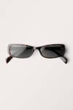 Brown Tortoiseshell - Rectangular Sunglasses - 0
