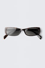 Brown Tortoiseshell - Rectangular Sunglasses - 0