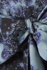 Blue Scarf Print - Low Rise Printed Wrap Skirt - 4