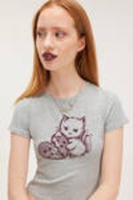 Light Grey - Not Yours - Cropped tshirt - 0
