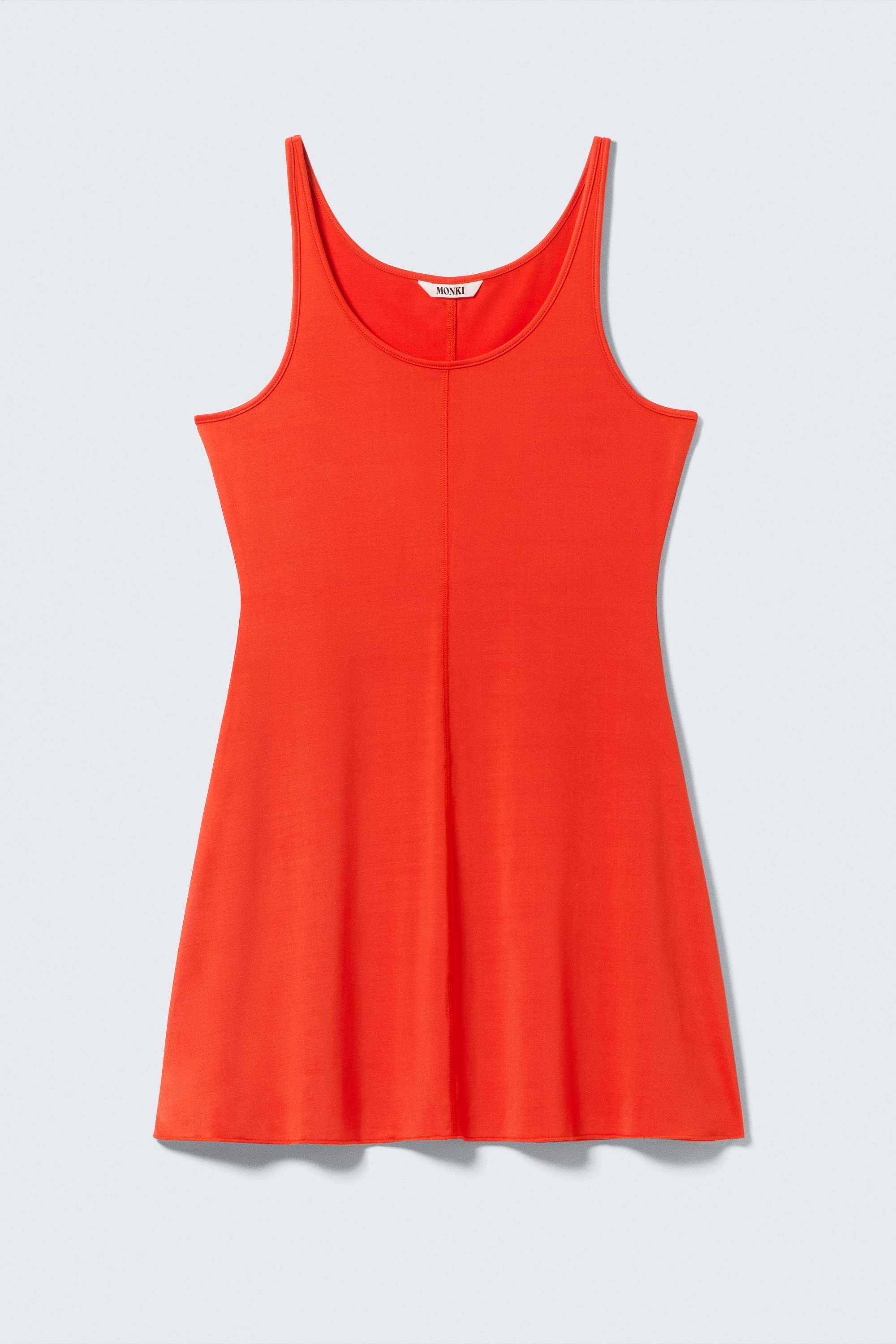 Mini robe débardeur en jersey - Rouge vif/Brun foncé/Vert kaki