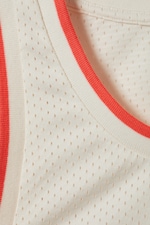 White/Orange - Miami - Mesh Drawstring Tank Top - 5