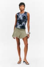 Blau / Abstraktes Paisley - Gesmoktes Slim-Fit-Tanktop - 1