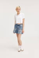Starling Blue - Pleated Mini Denim Skirt - 0