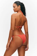 Knallrot - Geschnürtes Bikinihöschen - 2