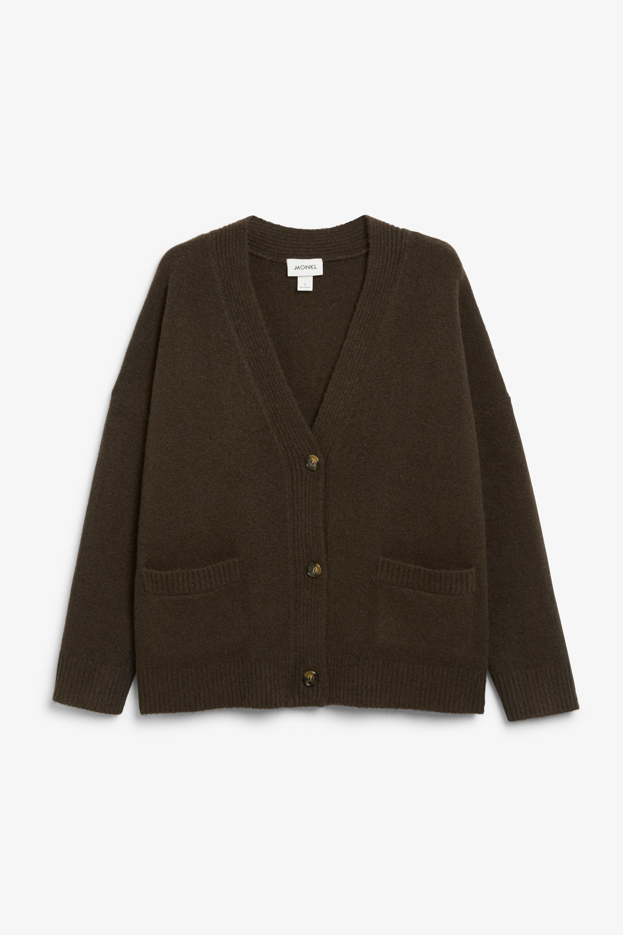 Brown - Relaxed knitted cardigan - 0