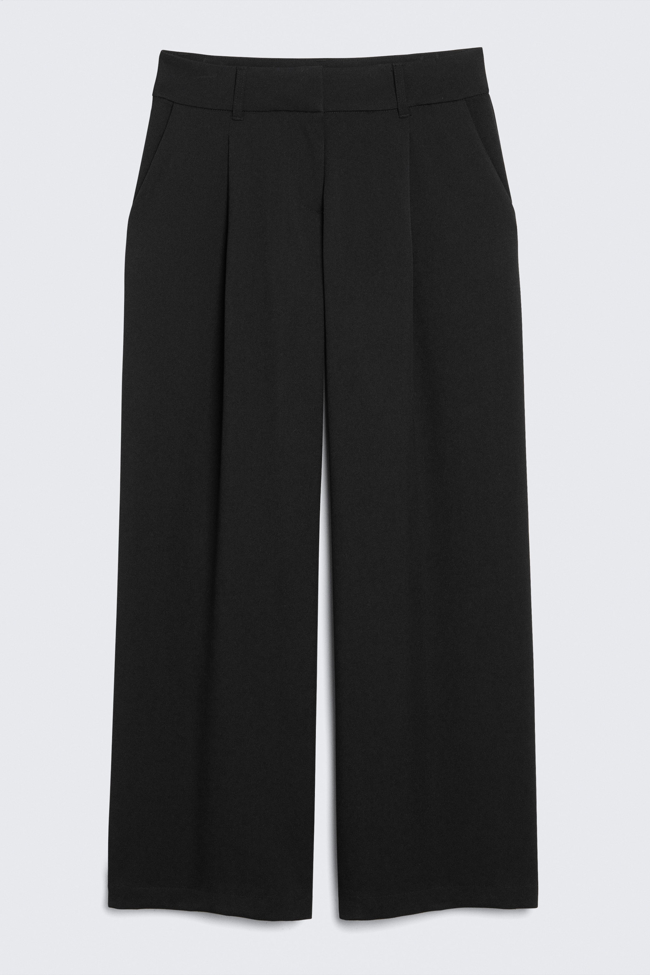Black - Low waist wide leg tailored trousers - 4