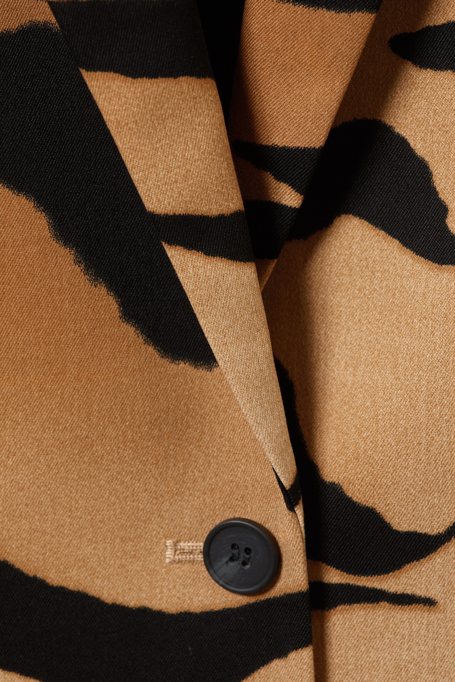 Single-Breasted Oversized Tiger Printed Blazer - Tiger-striped - 5