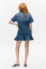 Sunset Blue - Dark Blue - Denim Tunic Mini Dress - 3