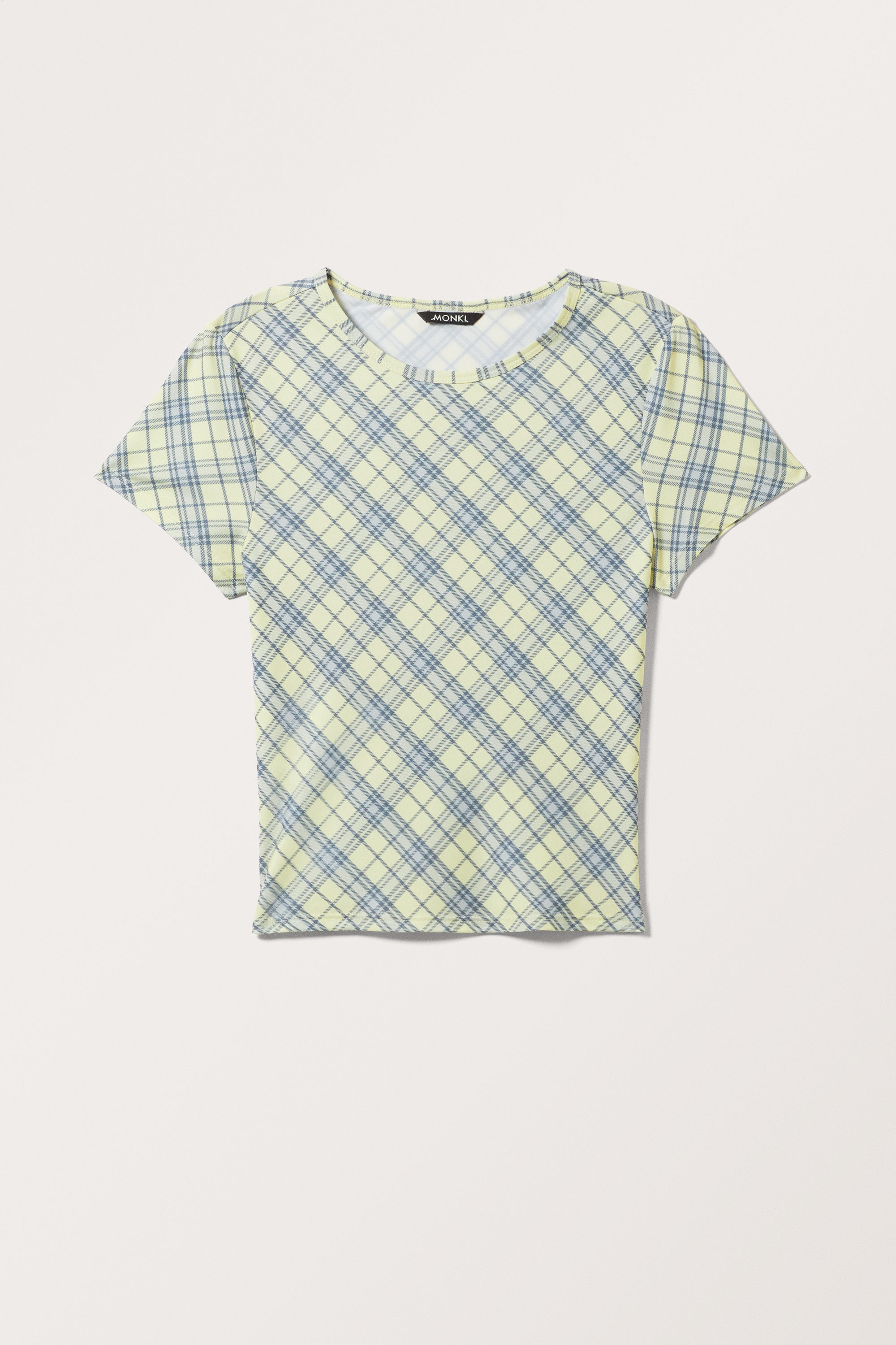 Gelb/Blau kariert - Kurzes T-Shirt - 3