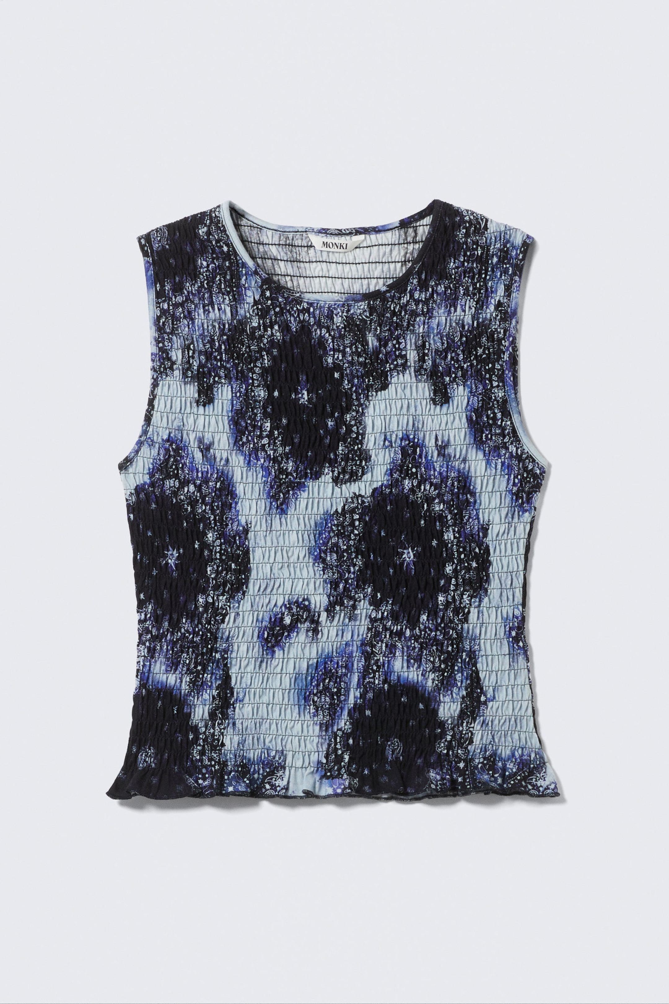 Blau / Abstraktes Paisley - Gesmoktes Slim-Fit-Tanktop - 3