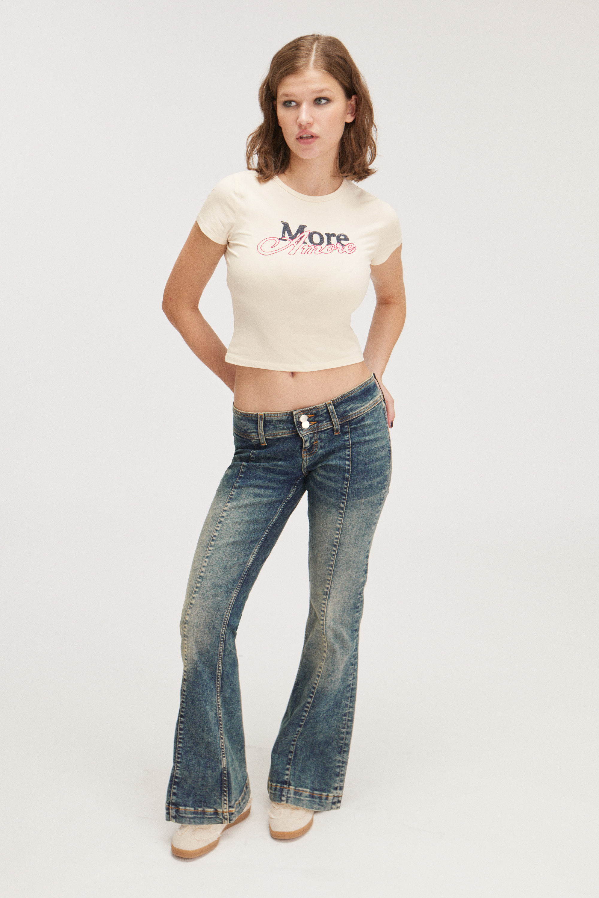Blå - Nicole Low Bootcut-jeans - 0