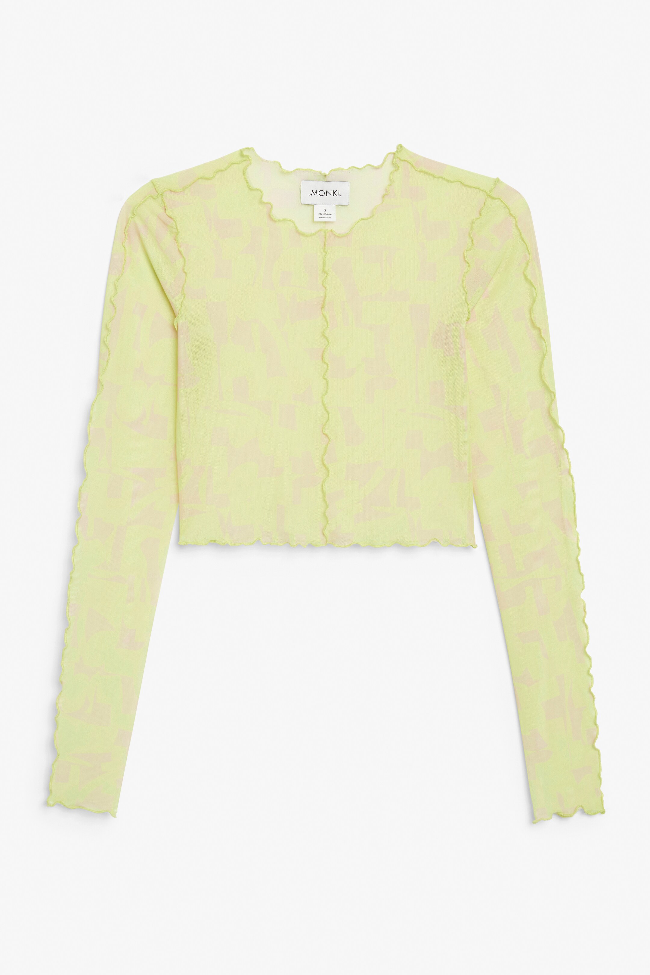 Grösseres Bild ansehen: Mesh-Oberteil mit Overlock-Nahtdetails - Beige/Grün - DAMEN | H&M CH 1