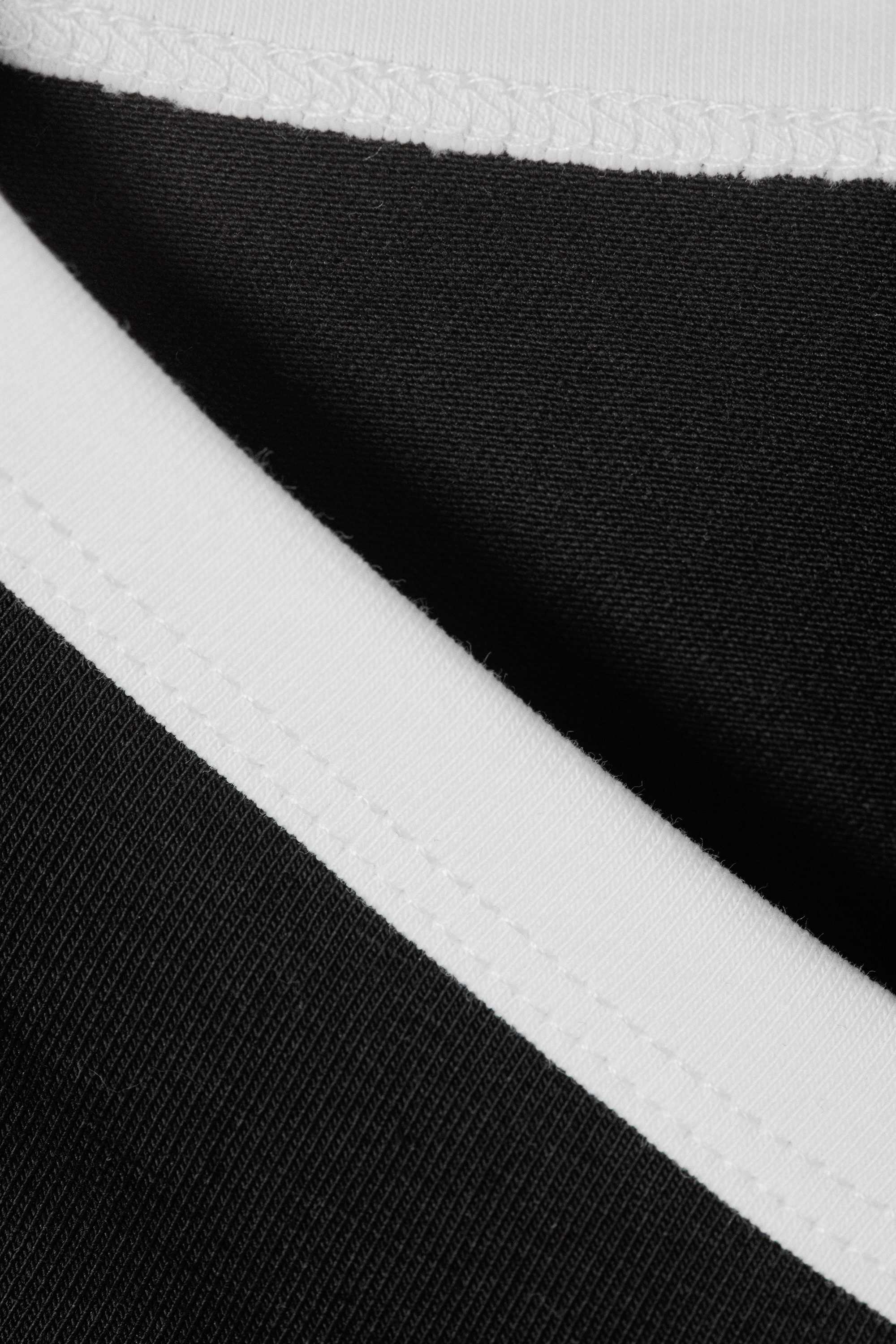 Black - White Binding - ShortSleeved Cowl Neck Top - 5
