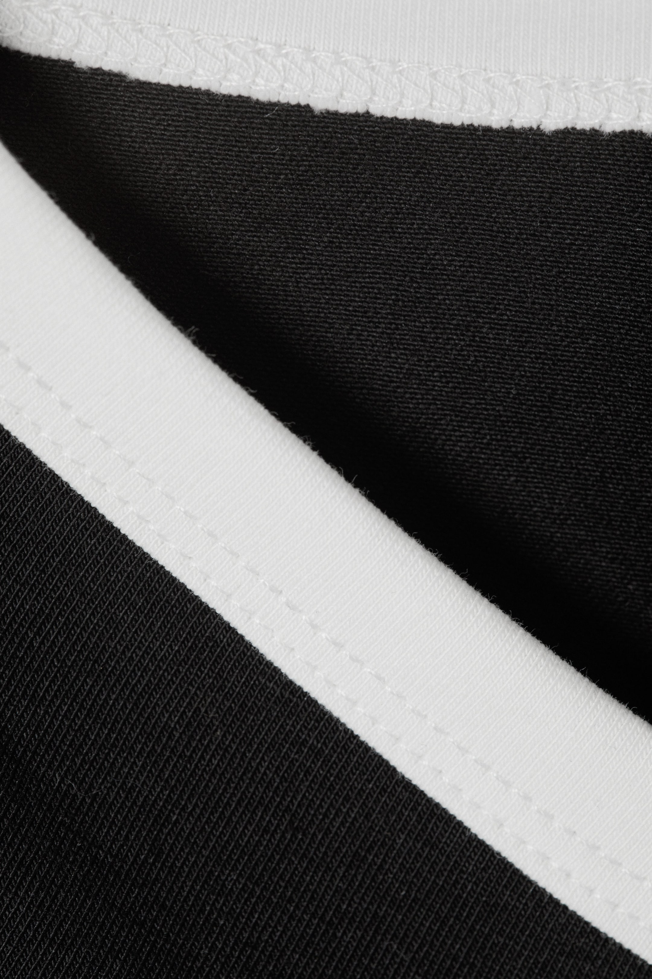 Black - White Binding - Short-Sleeved Cowl Neck Top - 2