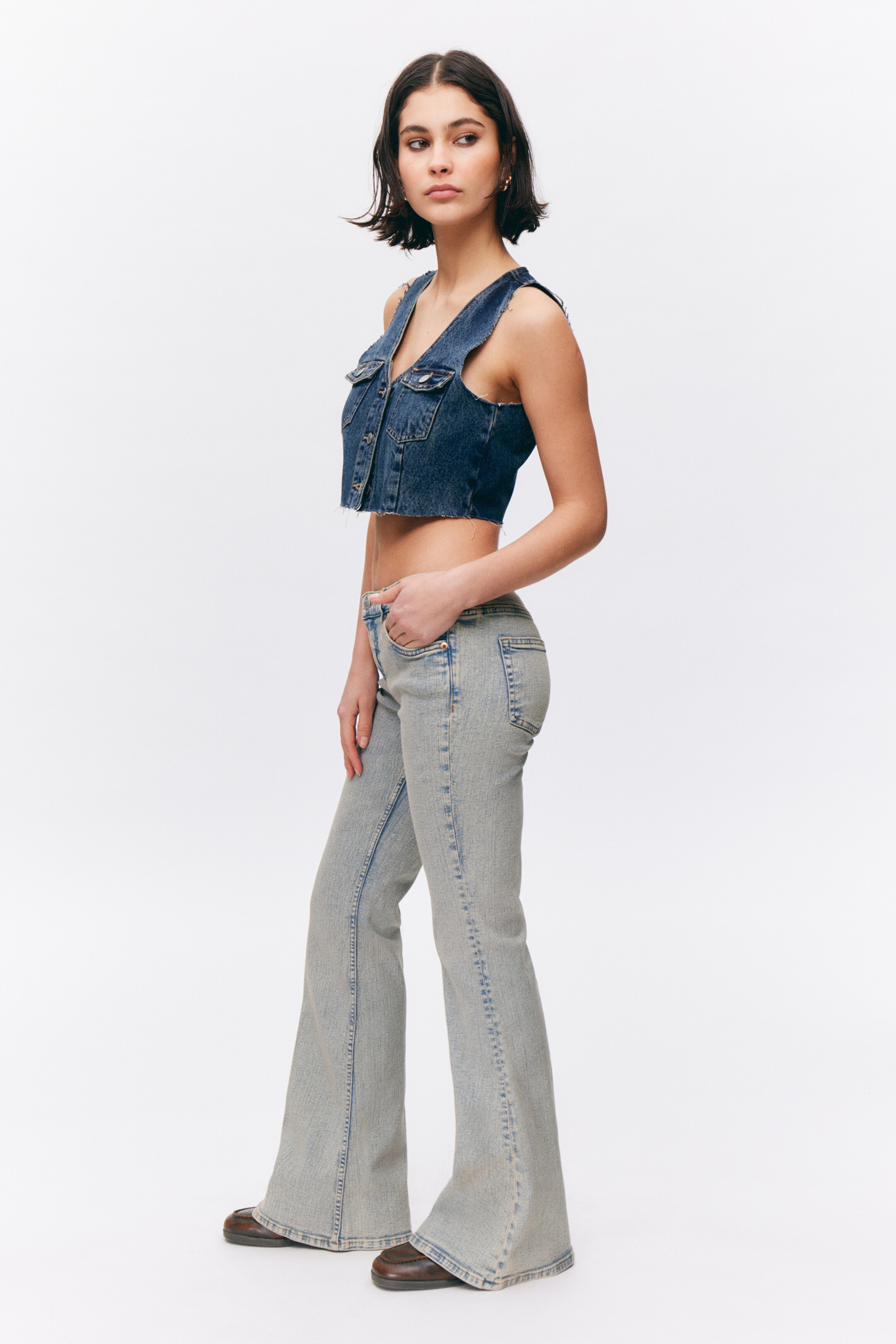 View larger image: Katsumi Low Waist Flared Jeans - Beige Tint - Ladies | H&M GB 3