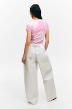Pink Stardust - Contrast Stitch Fitted T-Shirt - 3