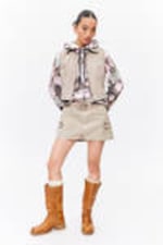 Pinkish Beige - Mini Cotton Cargo Skirt - 1